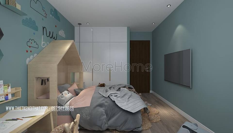 Thiết kế nội thất phòng ngủ chung cư goldmark city hồ tùng mậu